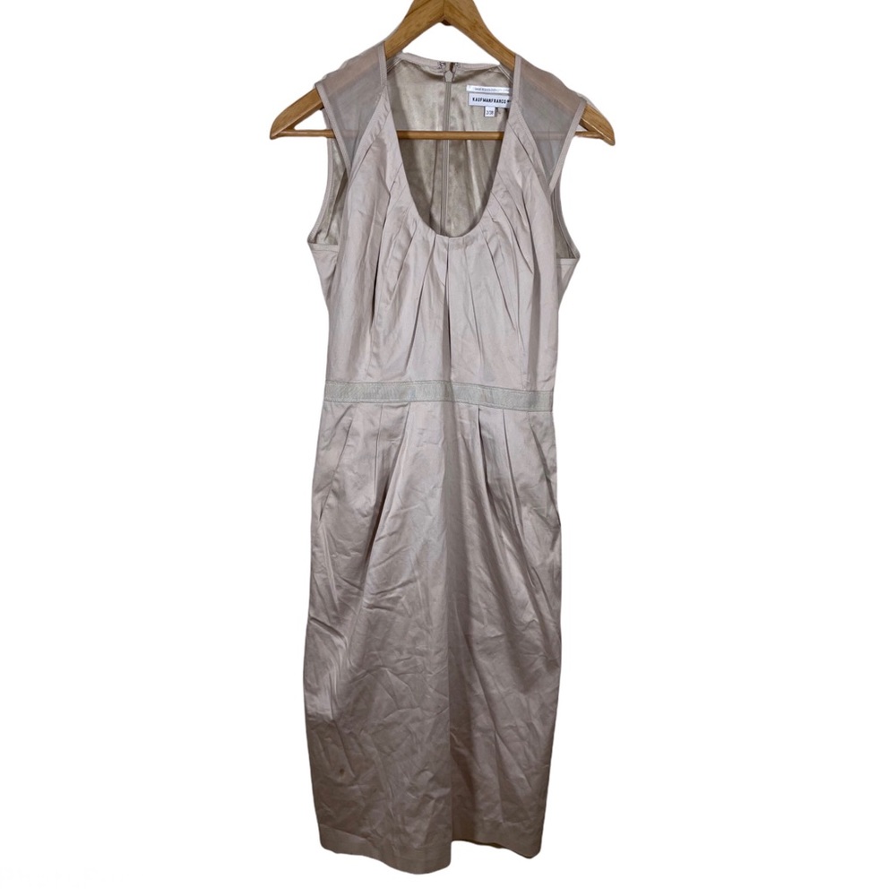 Kaufmanfranco beige cotton blend body con dress 2